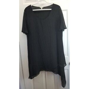Shannon Passero Black Lagenlook Sheer Tunic Size XL